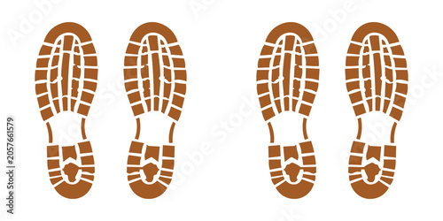 Photography Heavy duty footmark brown drawn sketch, for active navigation.