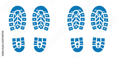 Εκτύπωση καμβά Rubber sole outline neat dark shading, for hiking adventure.