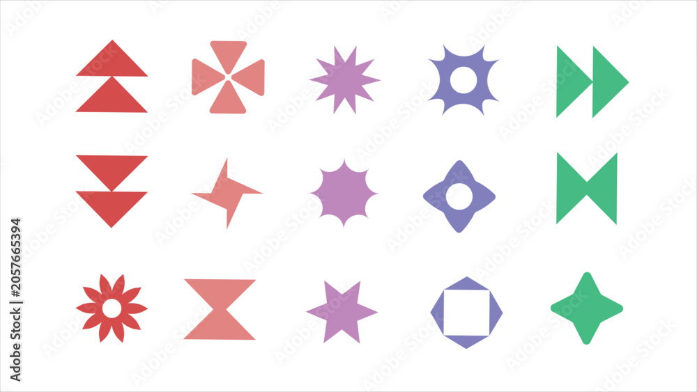 Obraz premium Triangle Geometric Shapes Vector Set