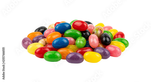Foto A vibrant pile of assorted colorful jelly beans, a sweet treat for any occasion