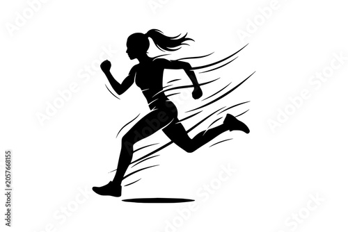 Running Woman Silhouette in Motion