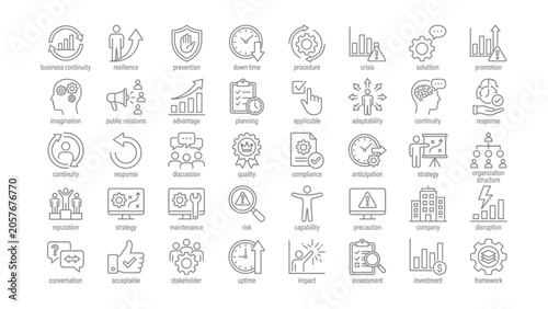 Obraz na płótnie Business icons for strategy planning and risk management concepts  various symbo