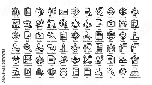 Obraz na płótnie Collection of business icons related to human resources and management