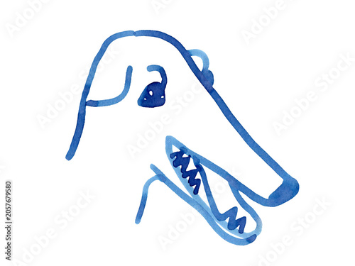 Hand drawn dogs illustration. Doodle hand drawn brush line dog illustration. Use as print, poster, element design, label. clothes print. Modern illustration.