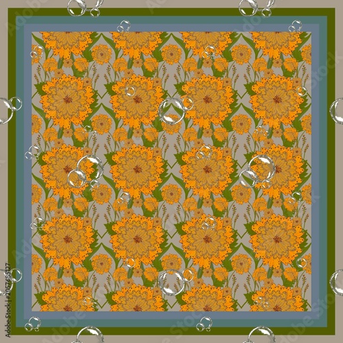 Orange Floral Vintage Pattern