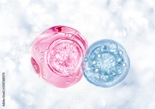 pink bubble molecule for cosmetic product