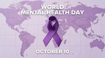 World mental health day october 10 global awareness ribbon