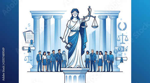 Class Action Case Concept with Justice Scales and Court Gavel
