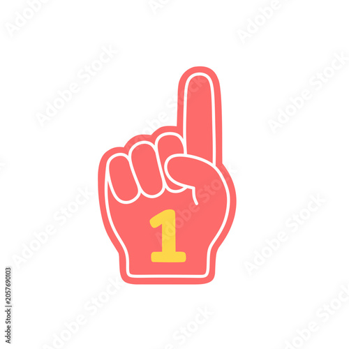 Red Foam Finger Number One Celebration