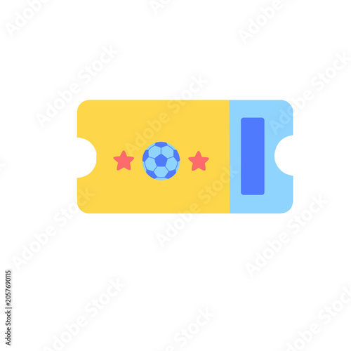 Soccer Game Ticket with Ball and Stars Design