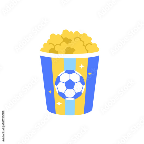 Popcorn Bucket with Soccer Ball for Sports Viewing
