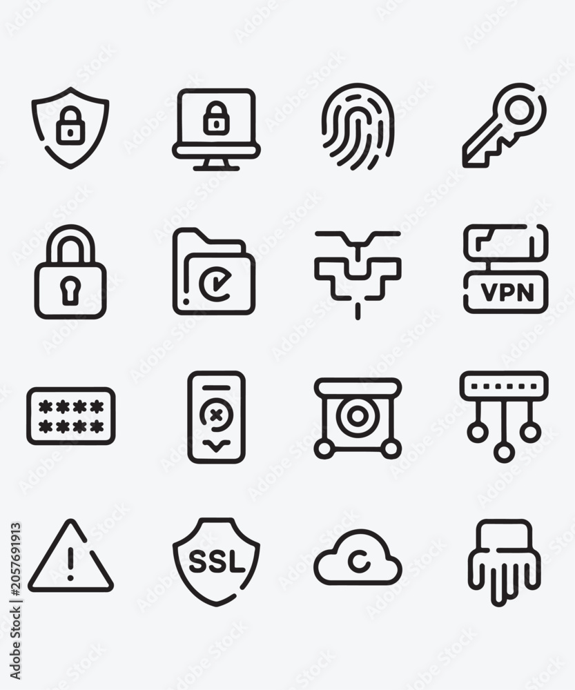 Fototapeta premium Modern Cyber Security Shield Icon Design