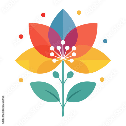 Flat design sunflower vector illustration