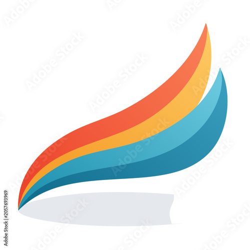 Flat design ribbon with gradient colors