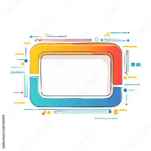 Flat design vector illustration of a laptop