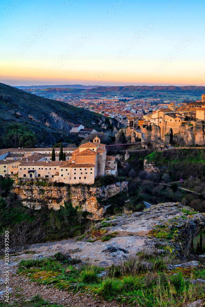 Obraz premium Spain. Cuenca. Castile La Mancha. Summer tourism and travel in Spain. Spanish Architecture and History 