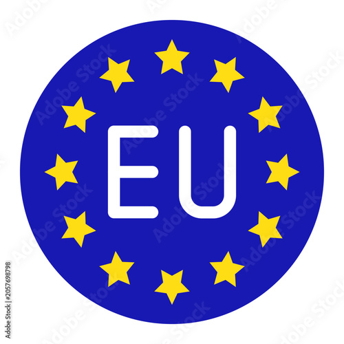 Made in Europe icon. European Union product round label