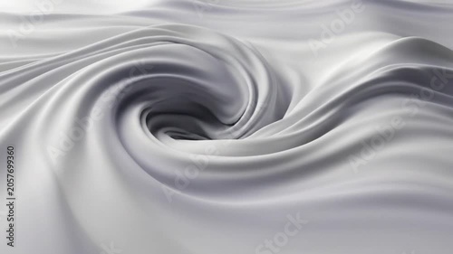 Abstract Swirling White Fabric Animation with Depth and Dramatic Vortex Illusion for Creative Concepts and Backgrounds