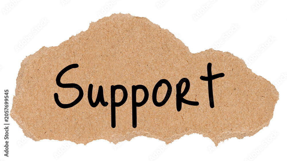 Obraz premium Support png word, torn paper, ephemera digital sticker in transparent background