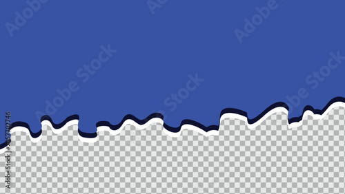 Liquid slime dripping border on transparent background with isolated color wave overlays