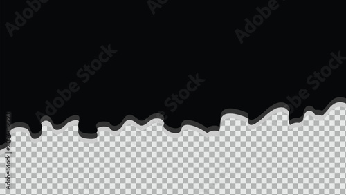 Liquid slime dripping border on transparent background with isolated color wave overlays