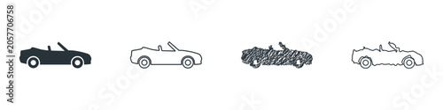 Fotografía Collection of four different convertible car icons and illustrations