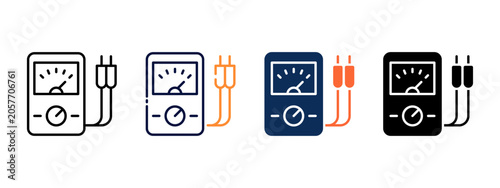 Konstfotografi Voltmeter Power Monitoring Icon for Solar System Diagnostics and Energy Analysis