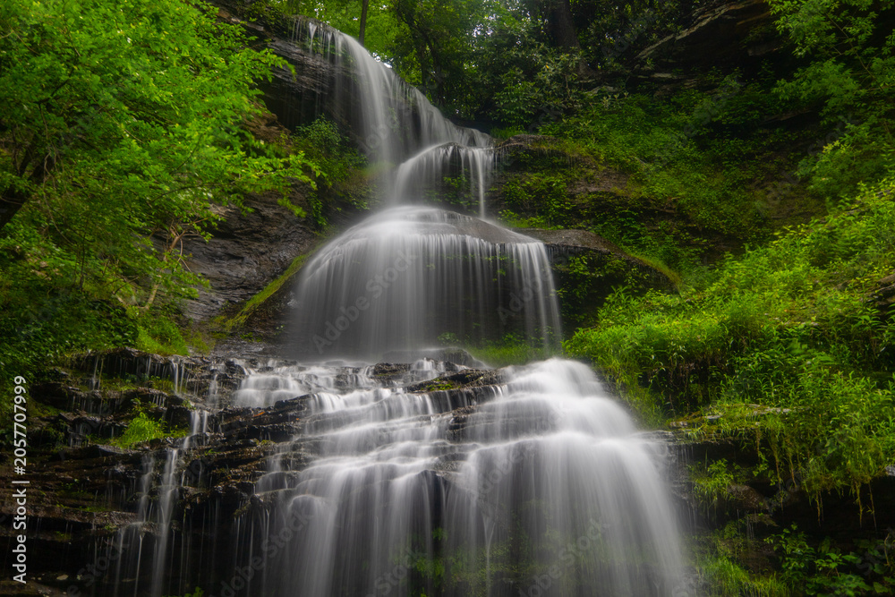 Obraz premium Cathedral Falls in West Virginia in spring