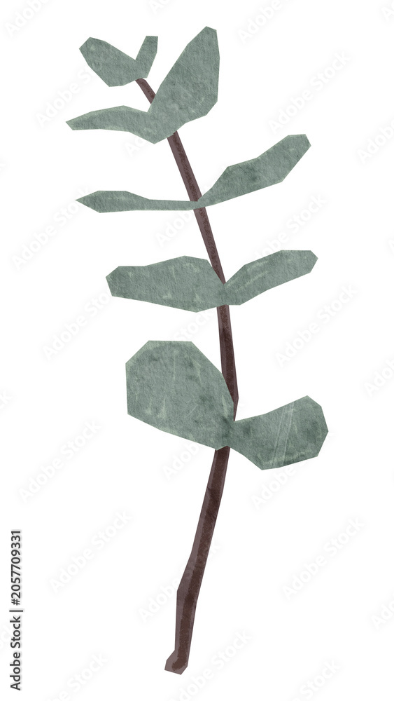 Fototapeta premium Leaf branch png sticker, transparent background