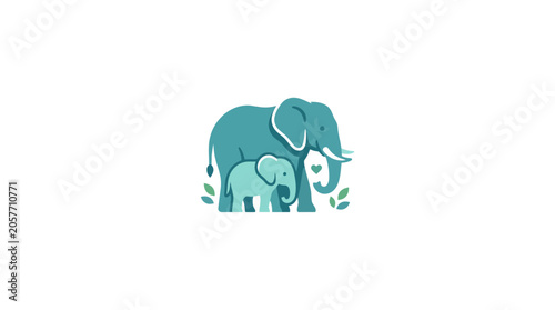 Photography Mother and baby elephant illustration, family love, conservation, safari animals
