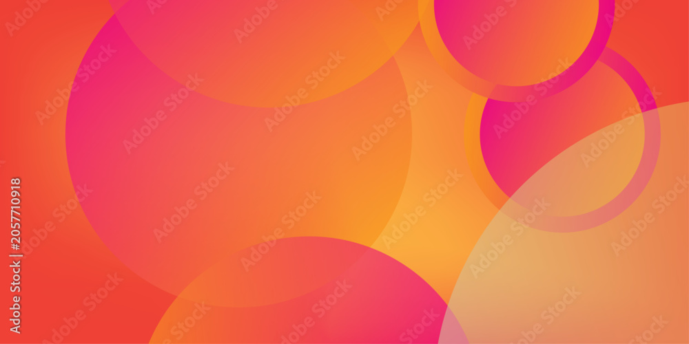 Obraz premium Abstract yellow background with circular shapes and halftone composition eps 10. Abstract vibrant background. Overlapping circles create dynamic color gradients, pinks, oranges, reds. 