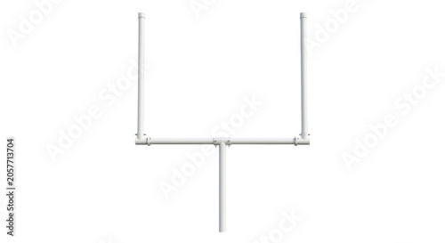 Foto White American football goalpost on a clean white background