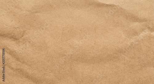 Wrinkled brown paper texture, close-up studio shot