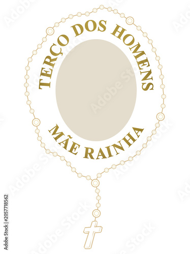 Arte de Terço dos Homens Mãe Rainha em fundo transparente sem fundo
