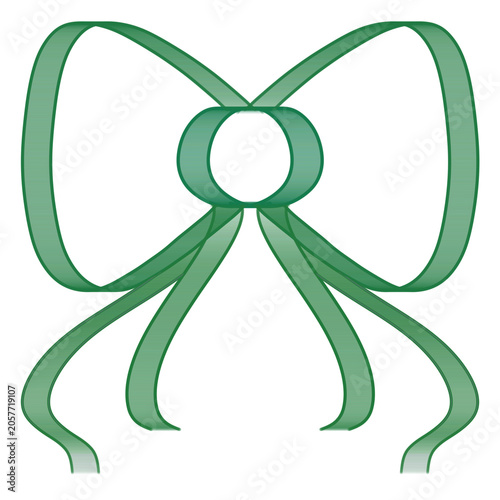 green ribbon with bow
