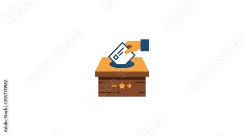 Φωτογραφία Hand casting vote into ballot box, Election Day concept
