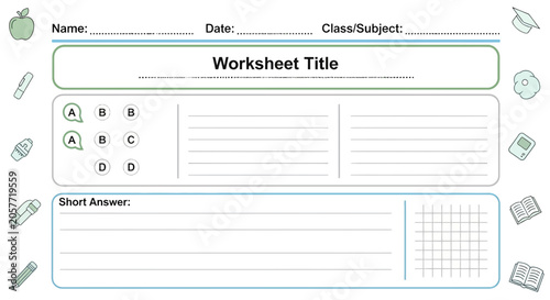 Photos Worksheet for students to write on.