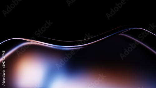 Gradient glass wave surface with soft premium reflective glow.