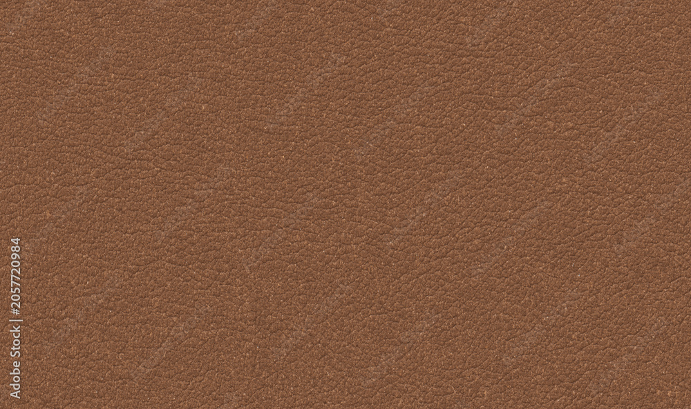 Fototapeta premium Brown leather texture background, realistic tan leatherette fabric material close up 