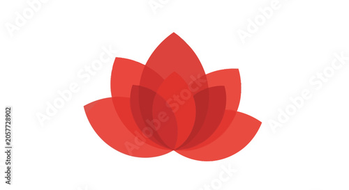 Billede på lærred Red Lotus Flower Petals Isolated.