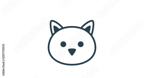 Foto Simple cartoon cat face drawing.