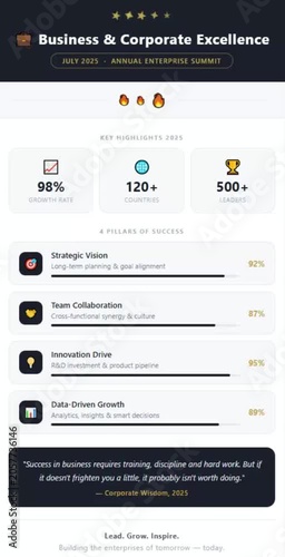 Dark Theme Mobile App Interface Design for Business Corporate Excellence Illustration