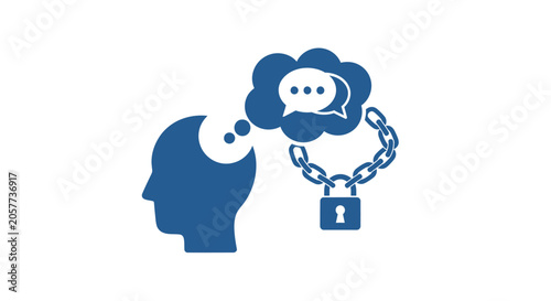 Foto Silhouette of a locked head.