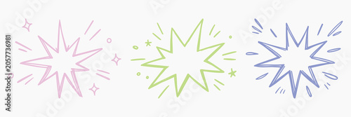 Colorful starburst vector graphics element set