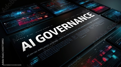 Ai Governance Concept with Digital Data and Regulatory Framework