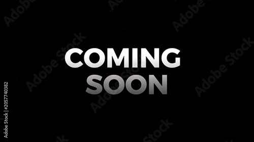 Coming Soon Text Announcement on Black Background for Teasers and Promotions