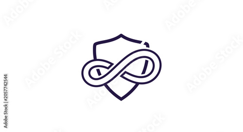 Fotografija Shield with infinity loop symbol.