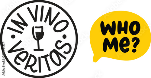 Εκτύπωση καμβά In vino veritas who me wine icon png eps jpg best quality