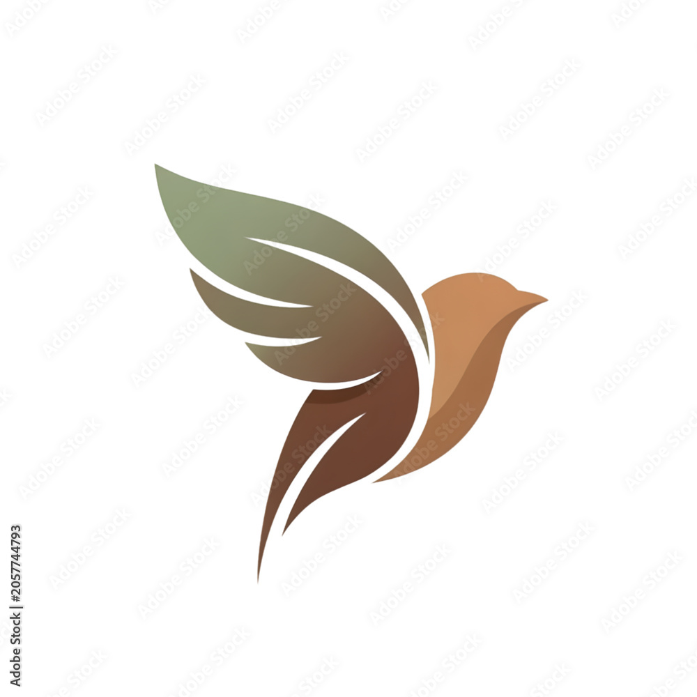 Fototapeta premium Abstract bird logo with gradient colors and elegant design
