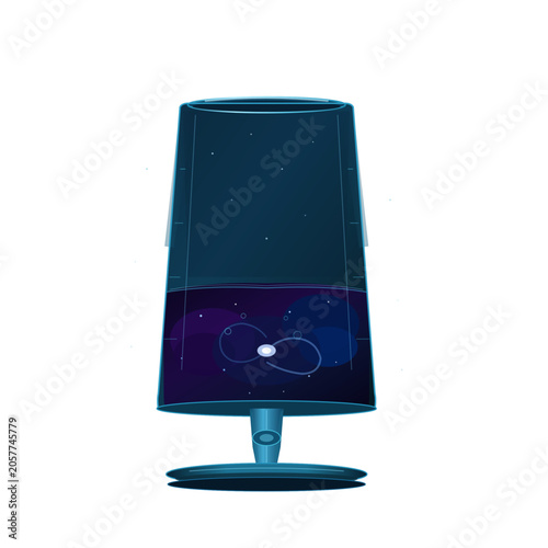 Modern blue table lamp with starry night design